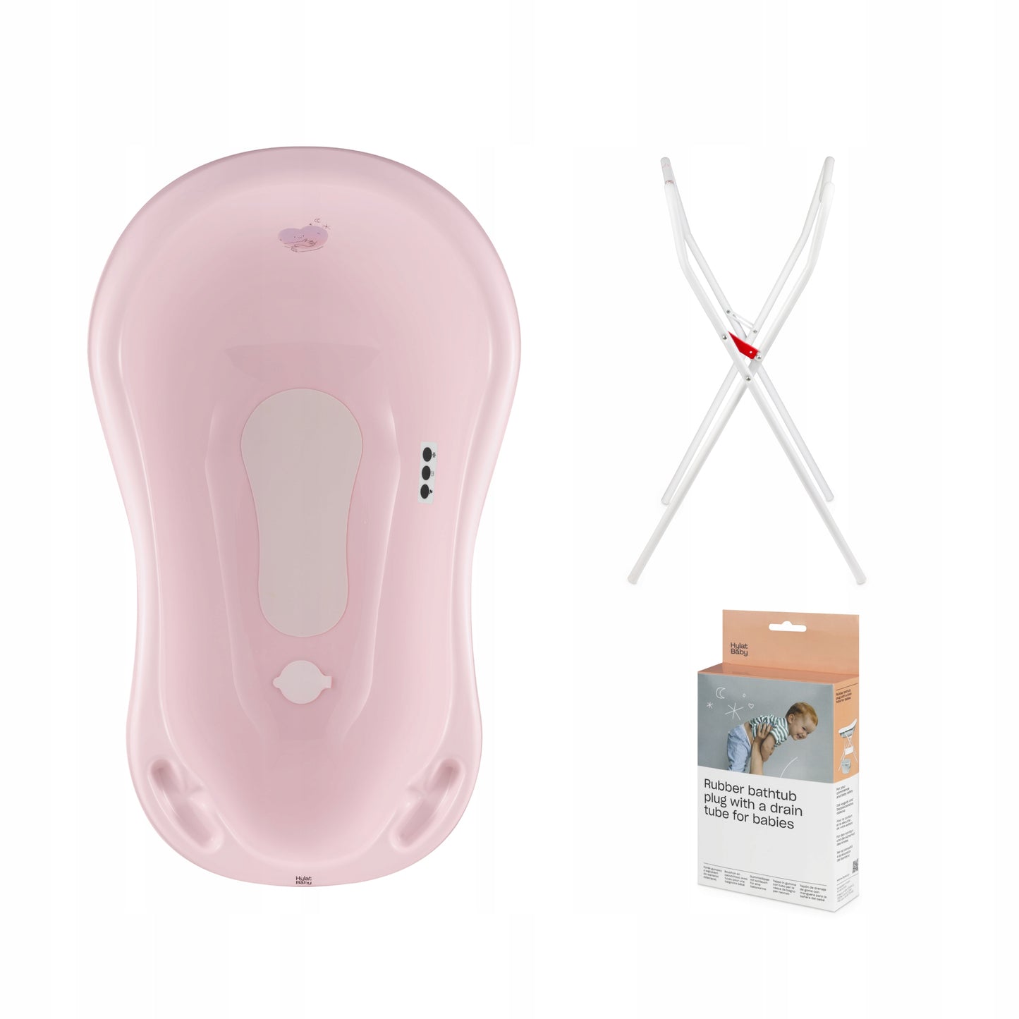 Hylat Baby vanička 84 cm - set se stojánkem, teploměrem a odtokem - růžová HUG ME