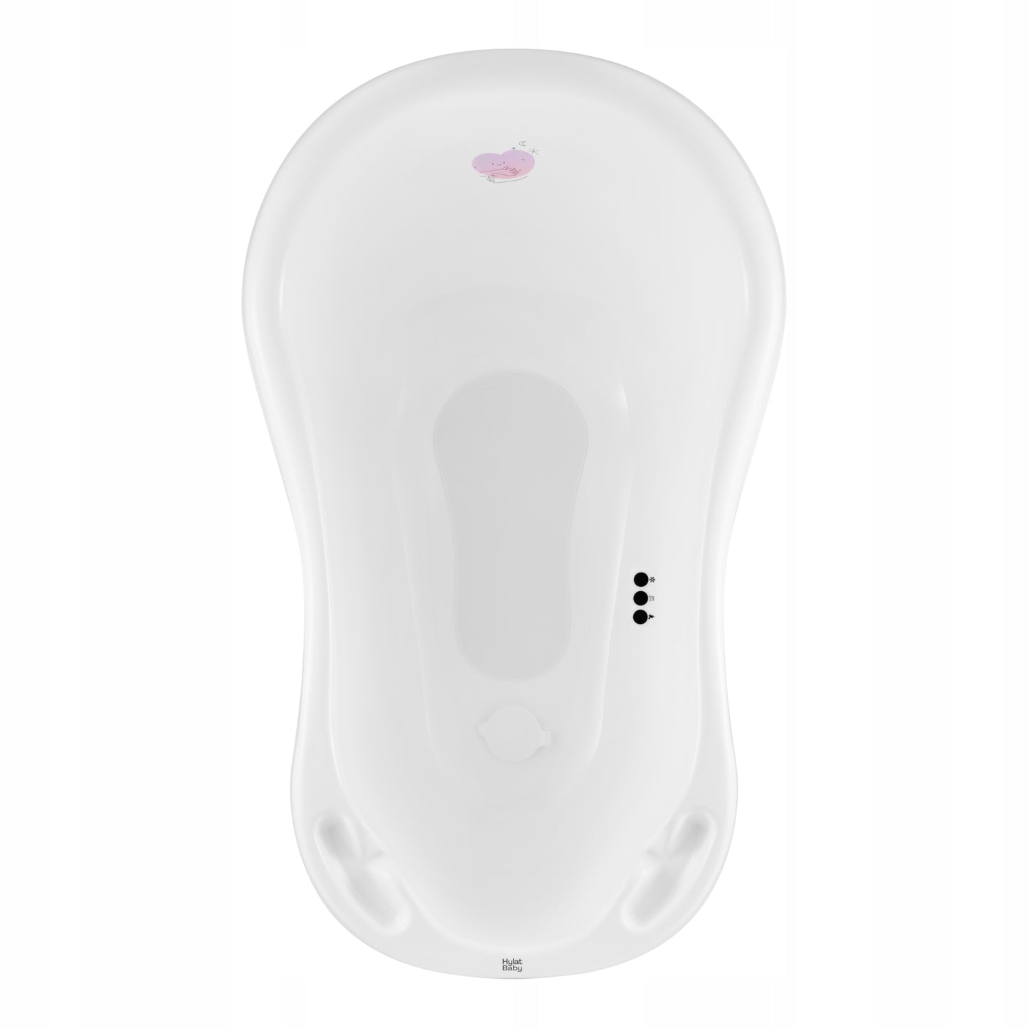 Wanienka dla dziecka Hylat Baby 84 cm z korkiem i termometrem – biała HUG ME