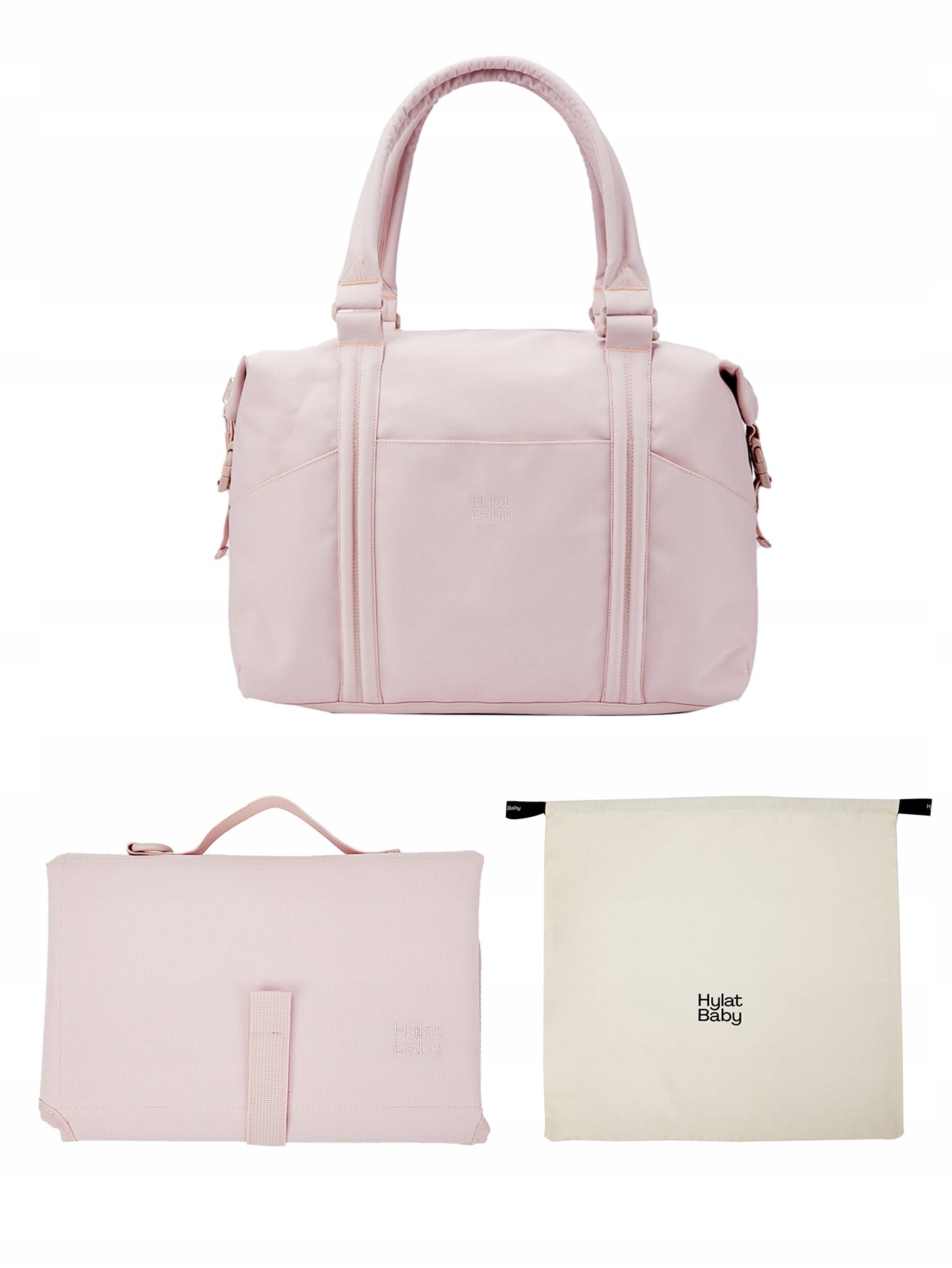 Set - taška a organizér pro maminky + přebalovací pult + potah Hylat Baby - růžový