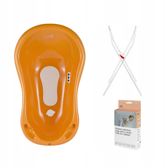 Hylat Baby vanička 84 cm - set se stojanem, teploměrem a odtokem - hořčice FOX